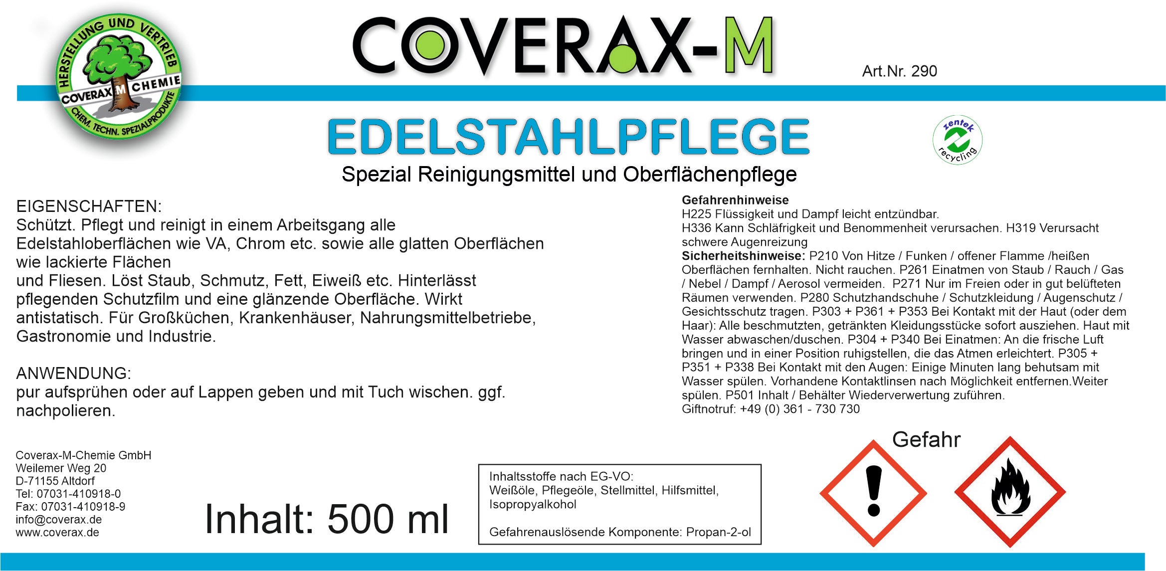Edelstahlpflege 500ml
