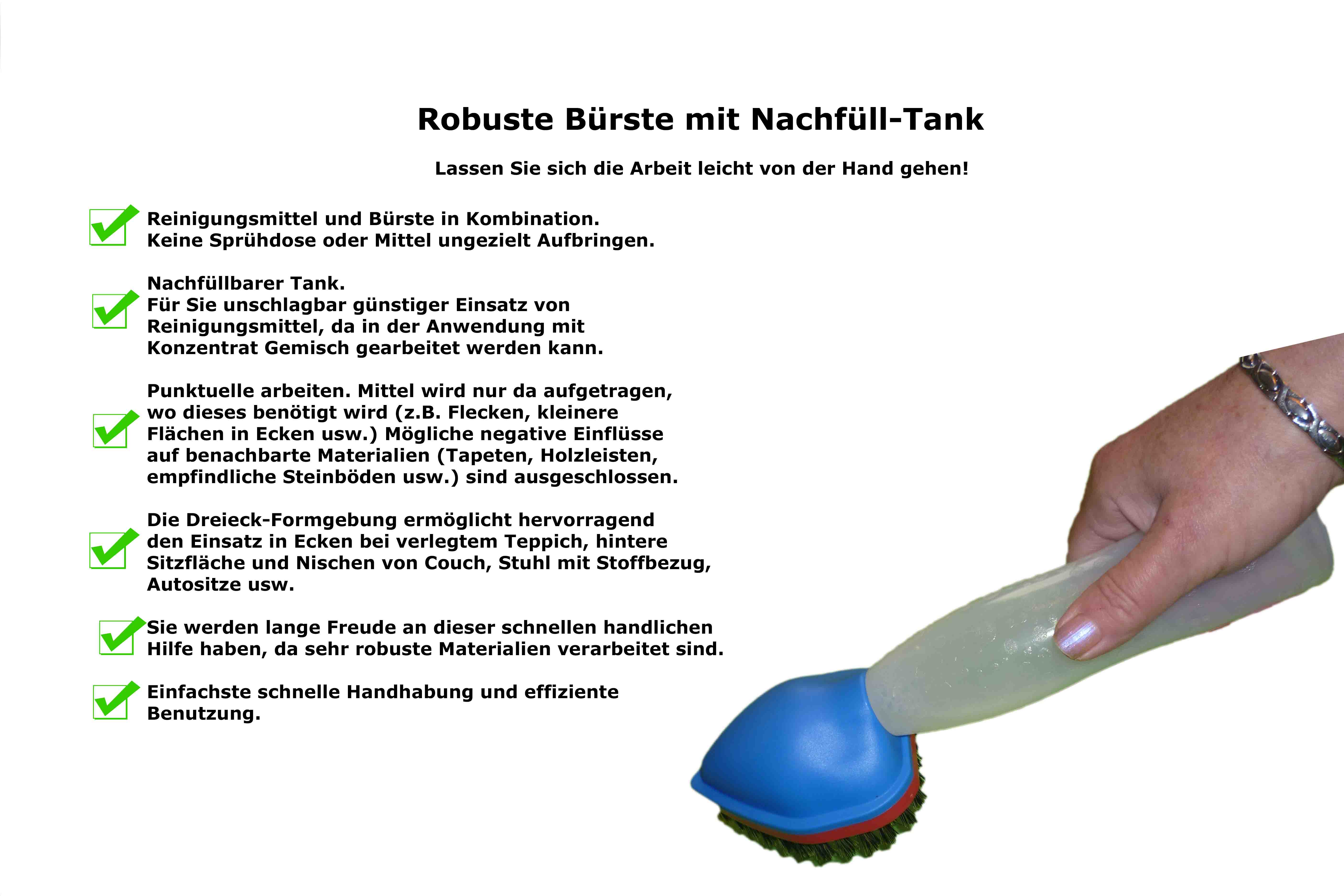 Robust carpet foam brush | Refillable