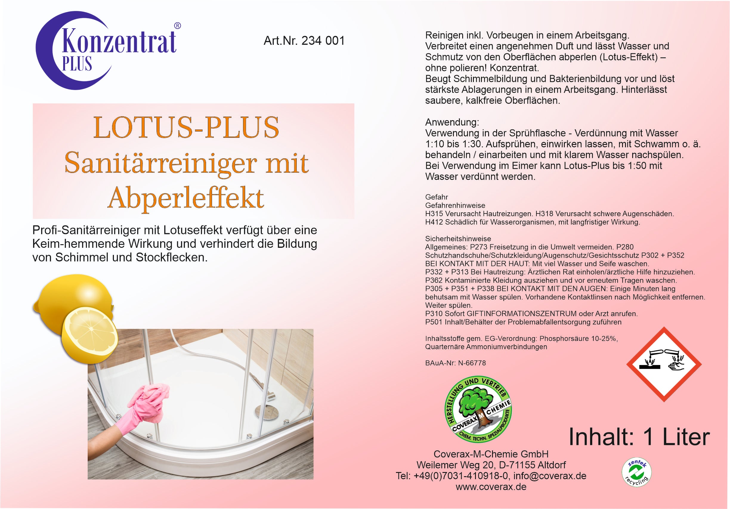 Lotus PLUS - Sanitärreiniger, 1l Konzentrat