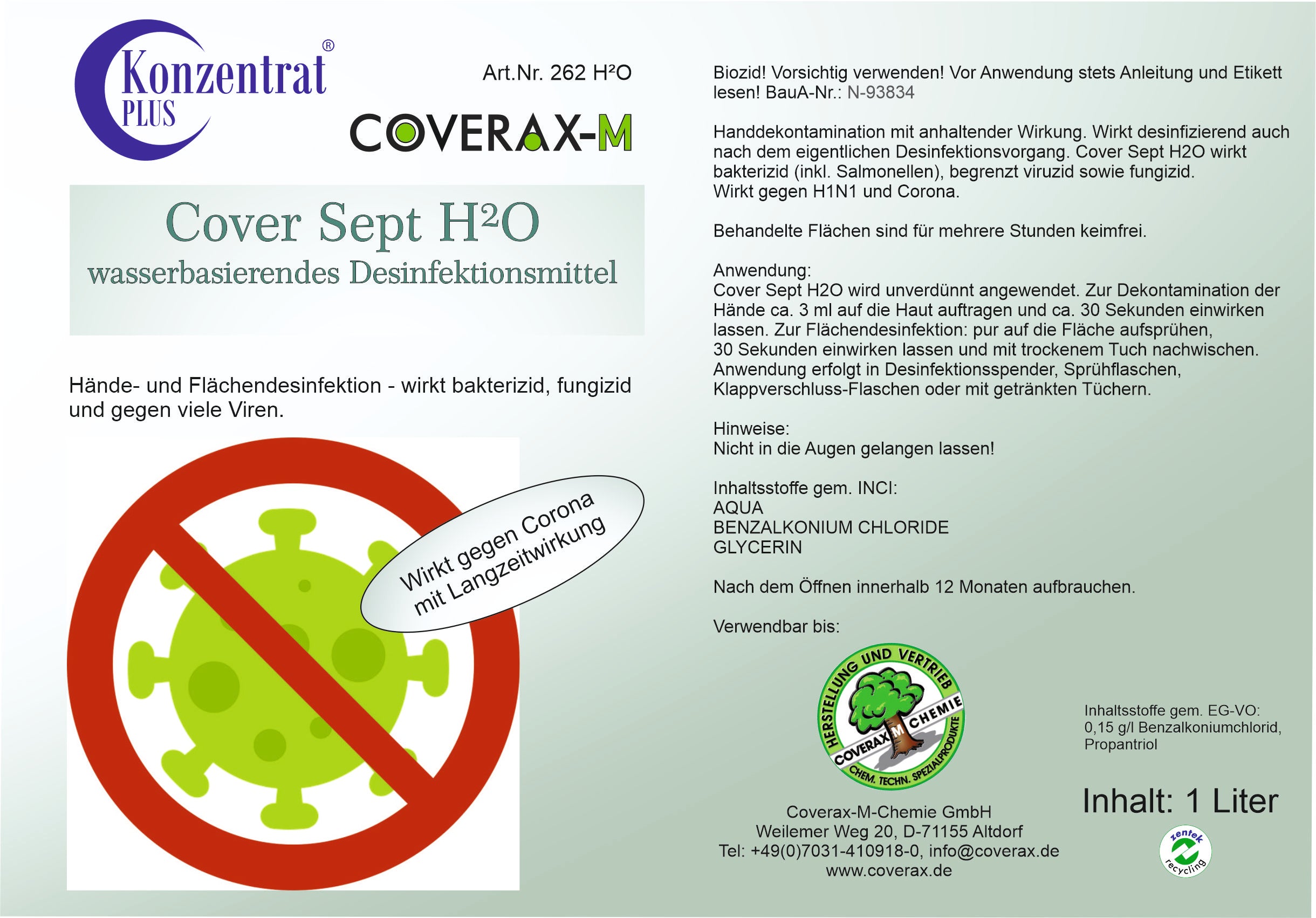 Cover Sept H2O - 30 Sek. Desinfektion