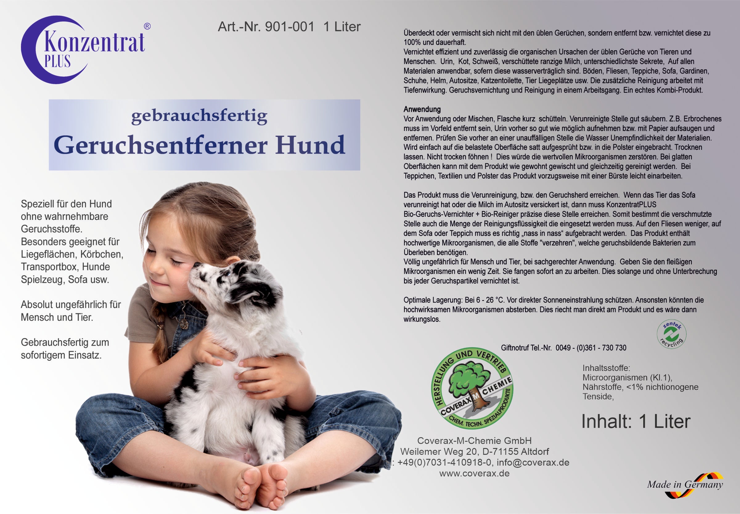 Geruchsentferner - Hund (ohne Duft)
