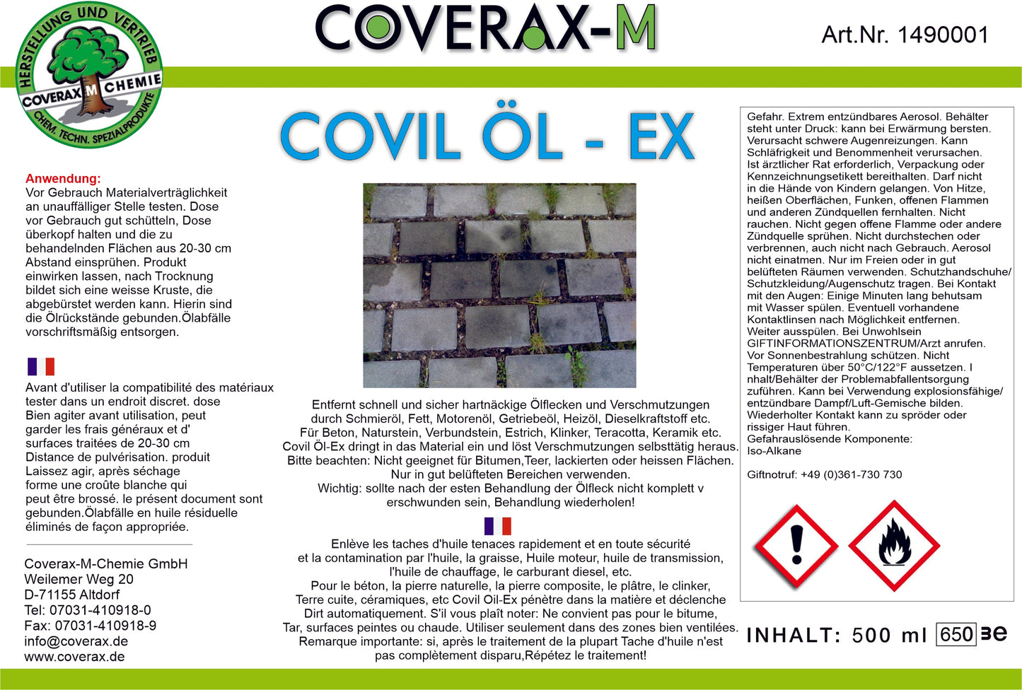 Oil-Ex - Spray Aerosol, 500ml. Oil Puller Spray
