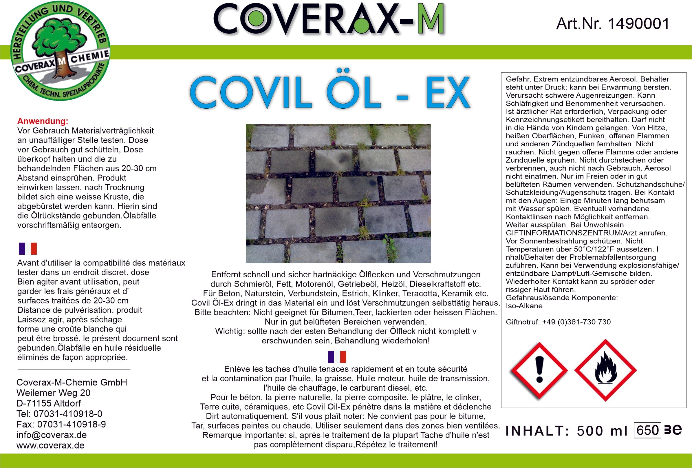 Art. Nr. 149 - Öl-Ex - Spray Aerosol á 500ml. Ölzieher-Spray