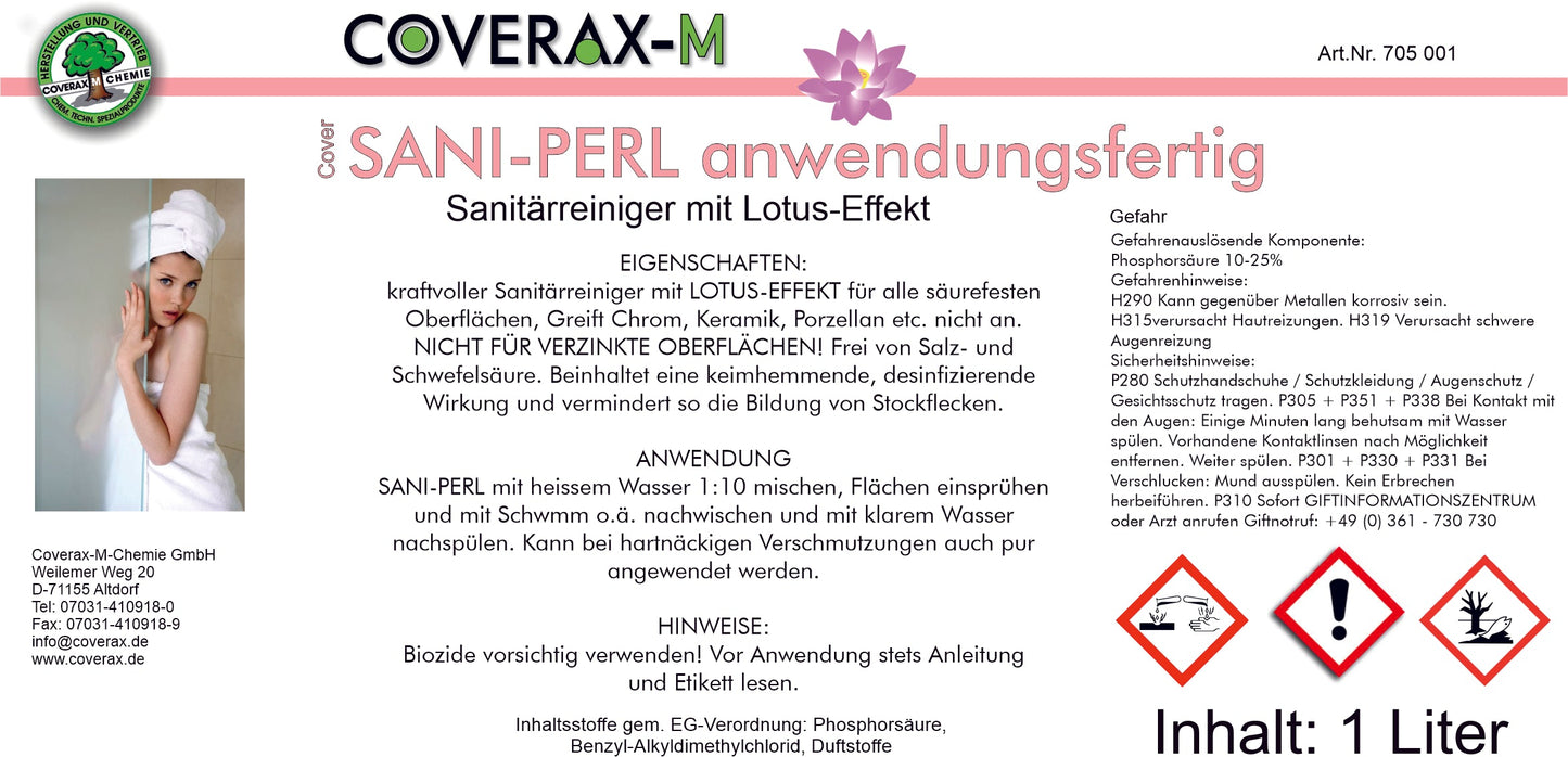 Sani-Perl sanitary cleaner, 1 liter