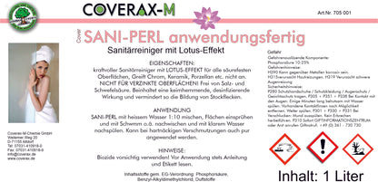 Sani-Perl anwendungsfertig 1 Liter Schaumspühflasche Sanitärreiniger mit Lotus-Effekt