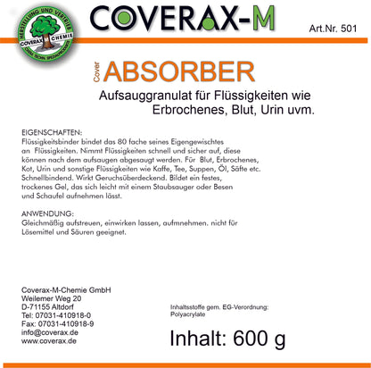 Art. Nr. 501 - Absorber Granulat für Erbrochenes etc. Flasche á 700g