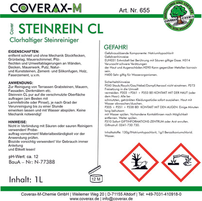 Steinrein CL – Extra starker Chlor-Steinreiniger (1 Liter)