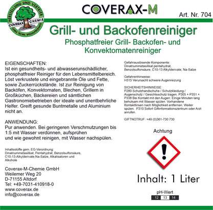Art. Nr. 704 - Grill- und Backofenreiniger 1 Liter anwendungsfertig inkl. Sprüher