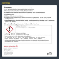 Espressovision Universal Entkalker Konzentrat 250ml – Kaffeegenuss – Transparente Kennzeichnung aller Inhaltsstoffe wie Amidosulfonsäure und Sicherheitsdaten