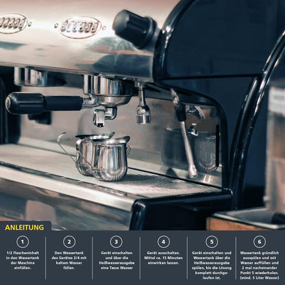 Espressovision Universal Entkalker Konzentrat – Kaffeegenuss – Einfache und schnelle Anwendung in 6 Schritten für Siebträgermaschinen