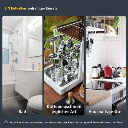 Espressovision Universal Entkalker Konzentrat – Kaffeegenuss – Vielseitig einsetzbares Entkalkungsmittel für Kaffeemaschinen, Haushaltsgeräte sowie zur Reinigung im Badezimmer