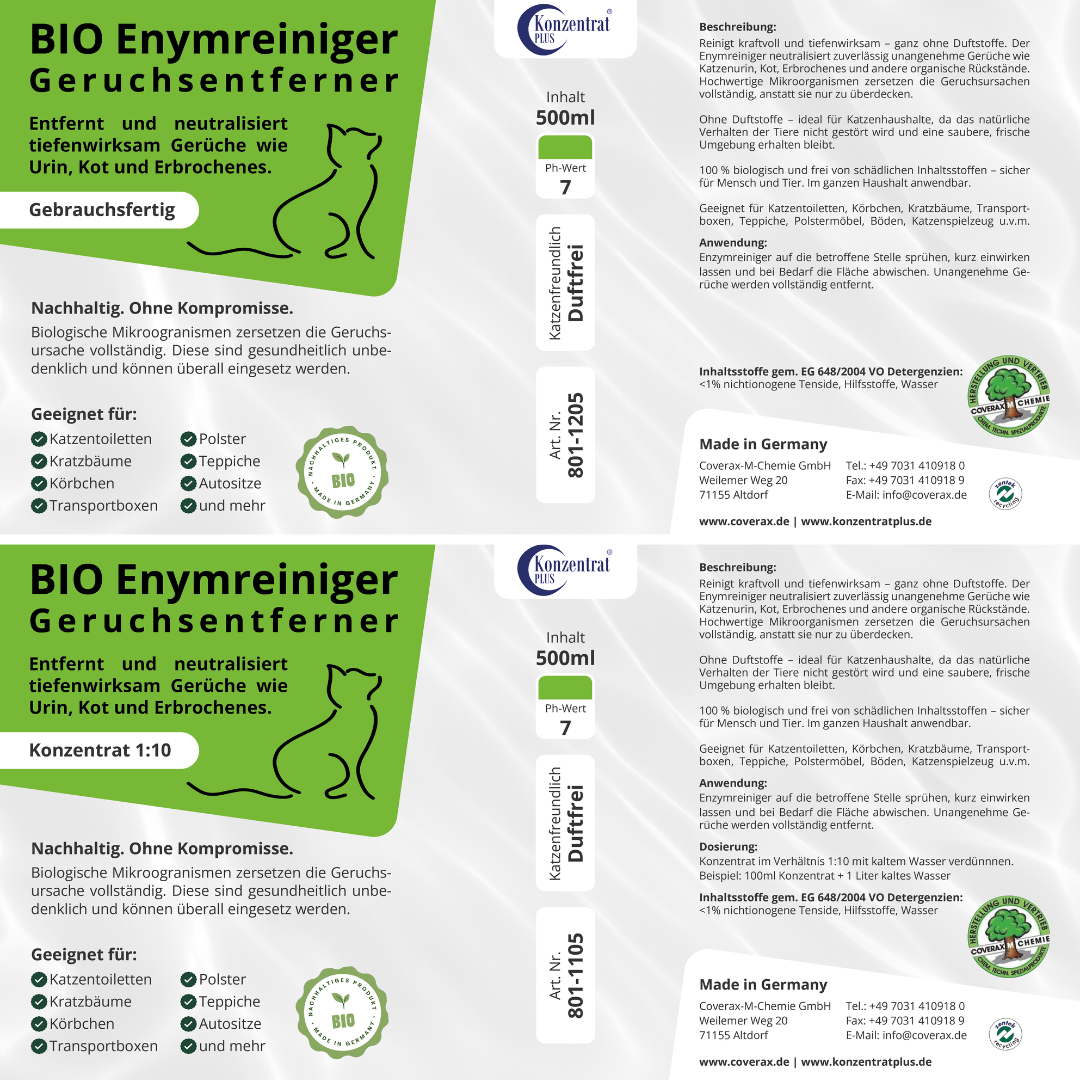 Enzymreiniger - Katze (ohne Duftstoffe)