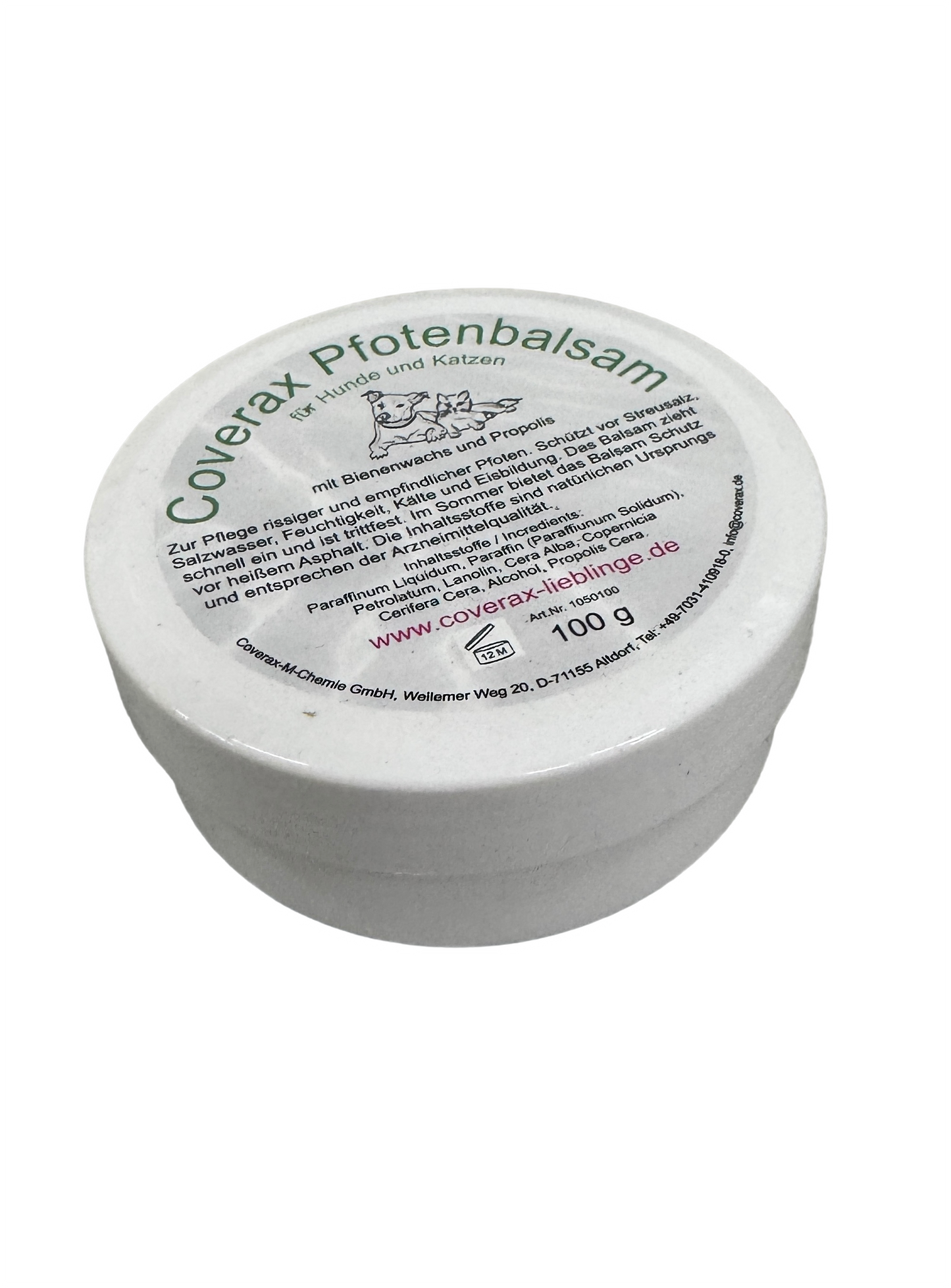 1050100 - Coverax Pfotenbalsam 100g Deckeldose