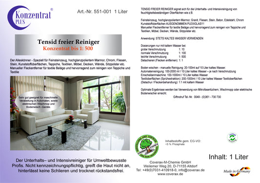 Surfactant-free cleaner for porcelain stoneware