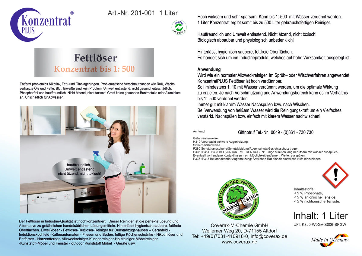 Fettlöser 500, Konzentrat