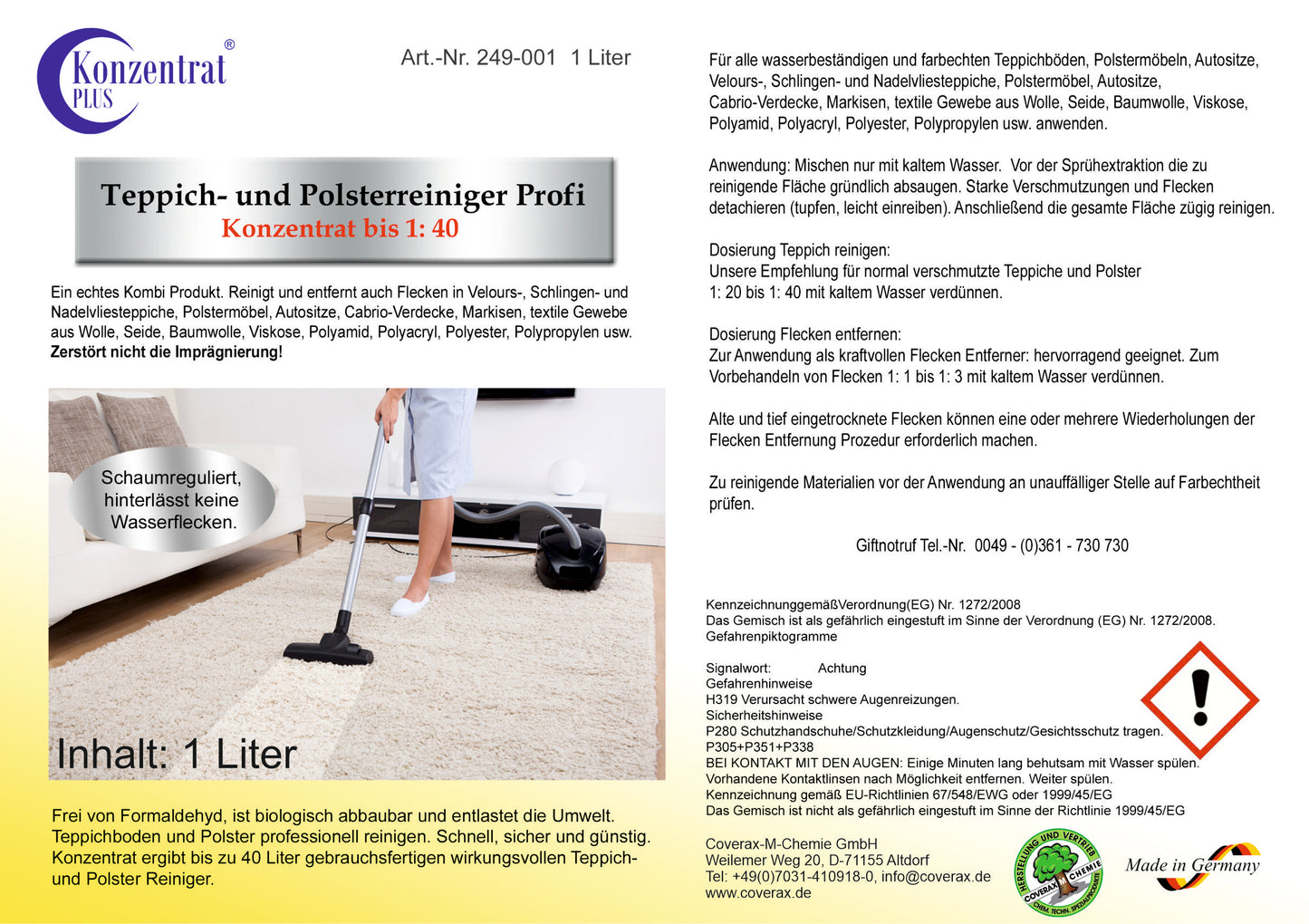 Carpet and upholstery cleaner