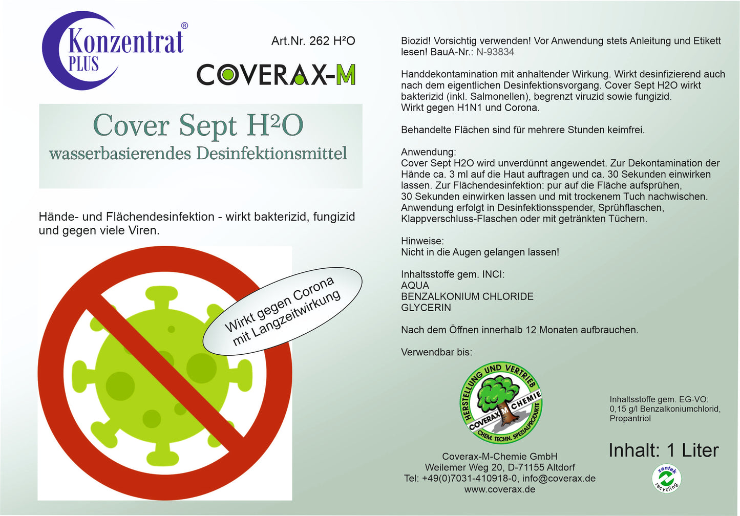 Cover Sept H2O - 30 sec. Disinfection