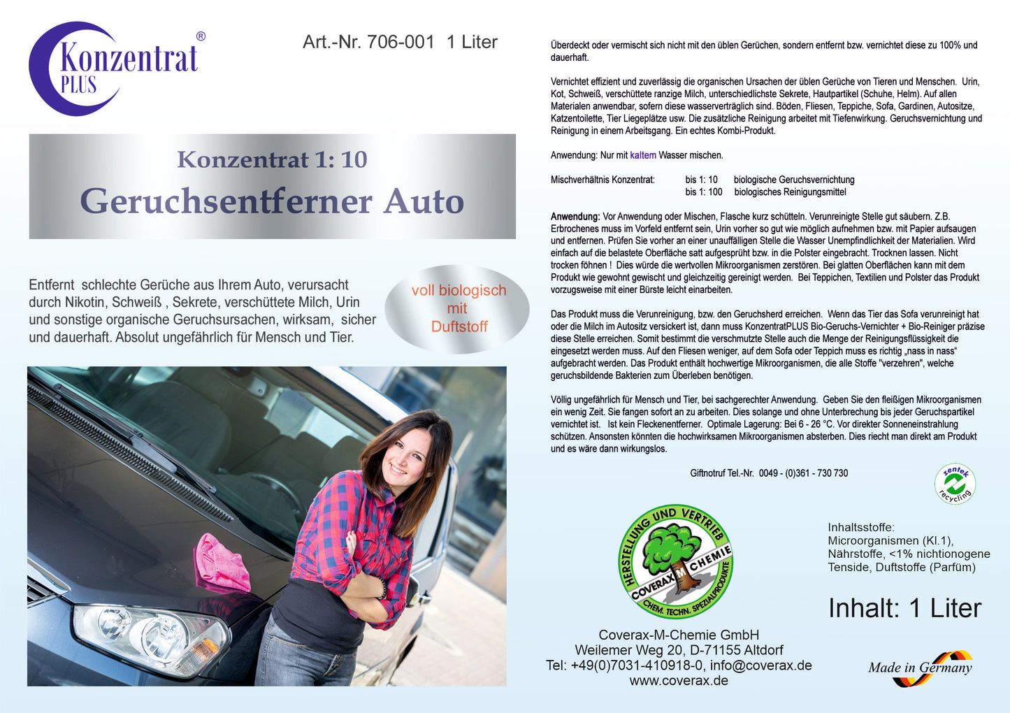 Odor remover - car (with fragrance)