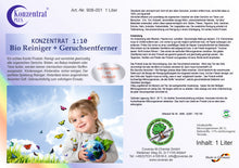Organic cleaner and odor remover with fragrance, concentrate 1 liter