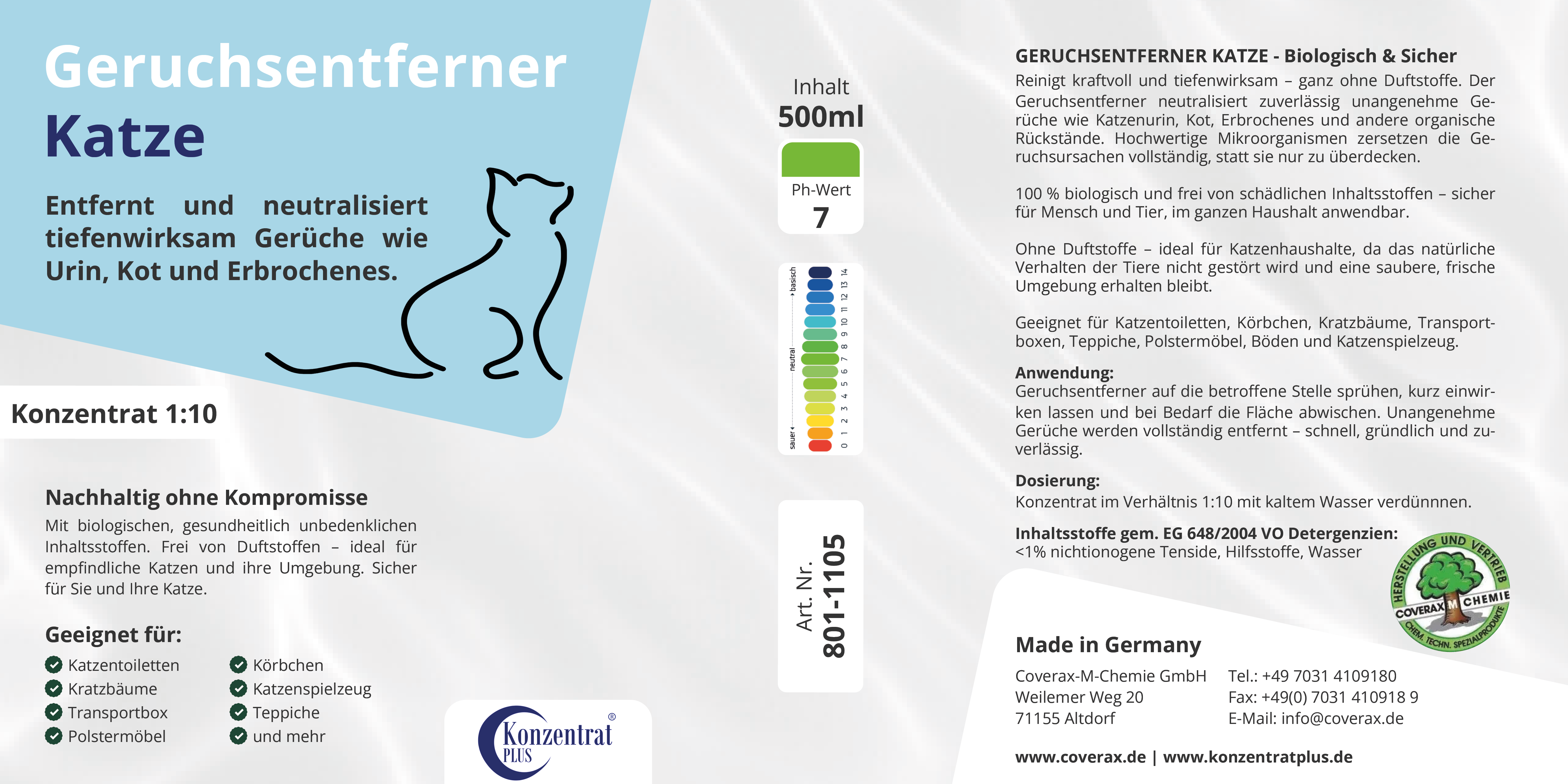Geruchsentferner - Katze (ohne Duft)