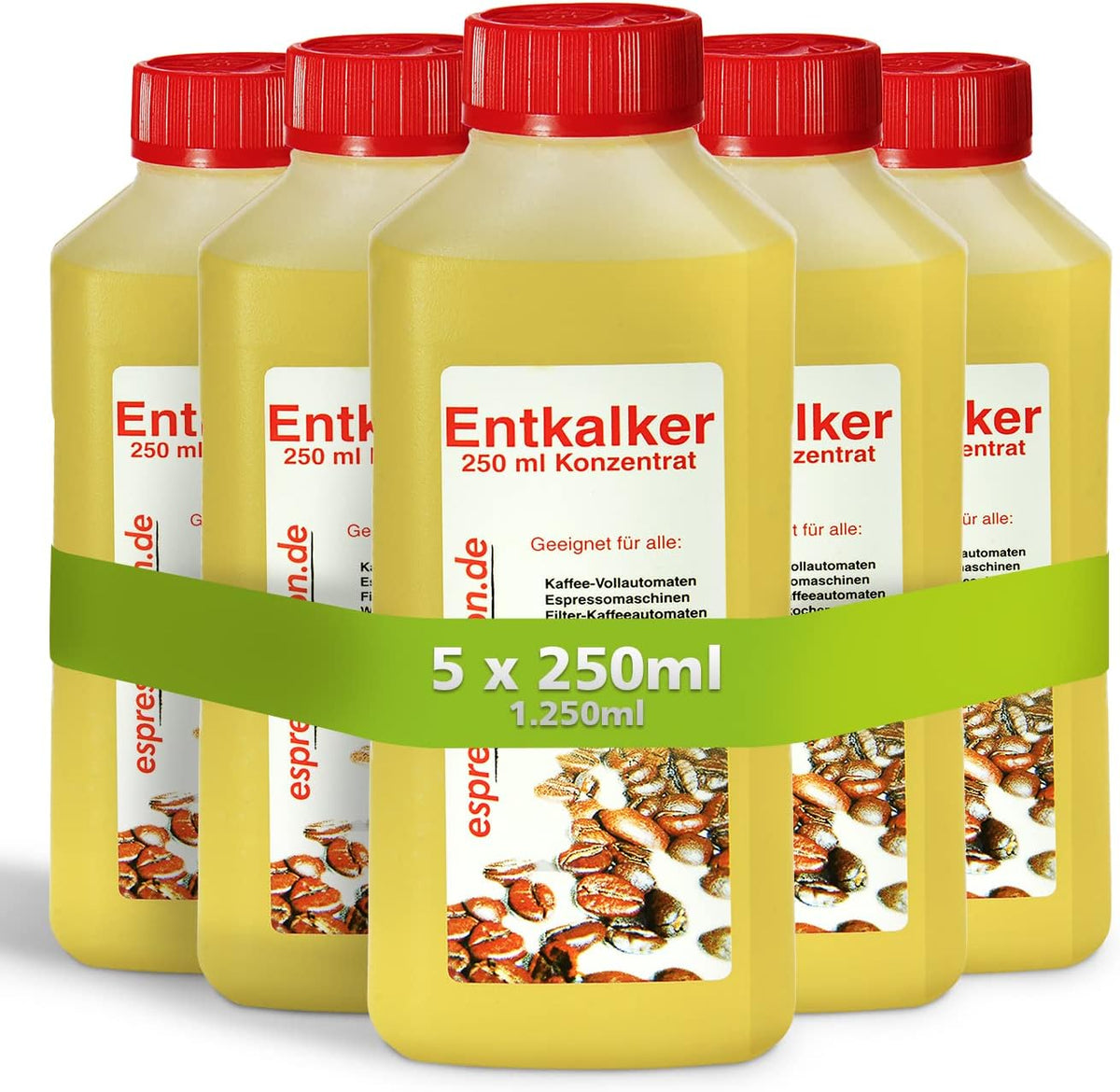 Espressovision Universal Entkalker Konzentrat 5er Pack – Kaffeegenuss – 5x 250ml Großpackung für Vieldenker im Haushalt, Büro oder Gewerbe