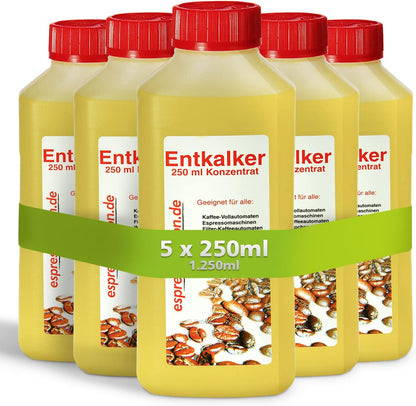 Espressovision Universal Entkalker Konzentrat 5er Pack – Kaffeegenuss – 5x 250ml Großpackung für Vieldenker im Haushalt, Büro oder Gewerbe