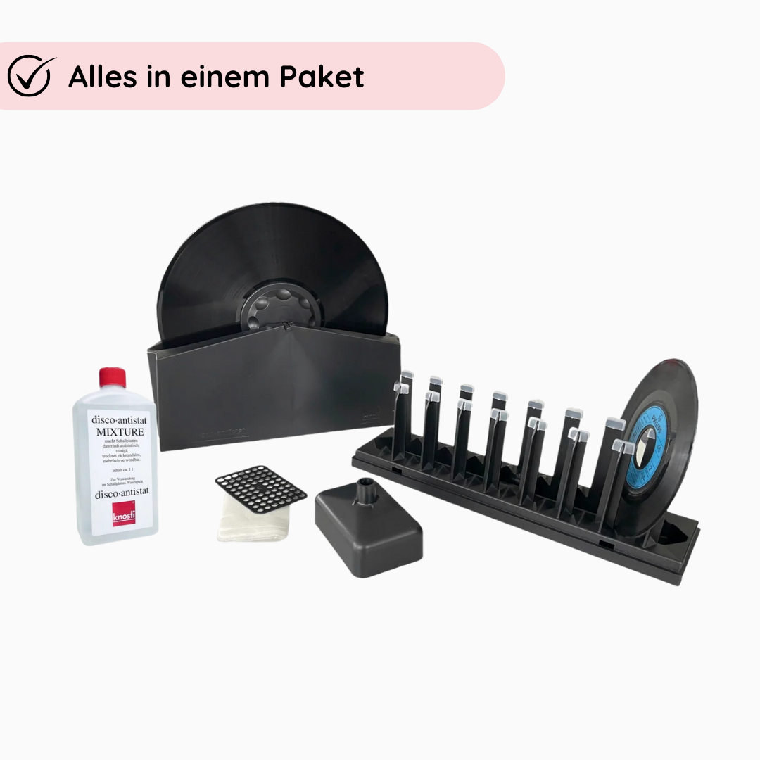 Knosi Disco-Antistat Record Cleaning Device – Set with Cleaning Fluid