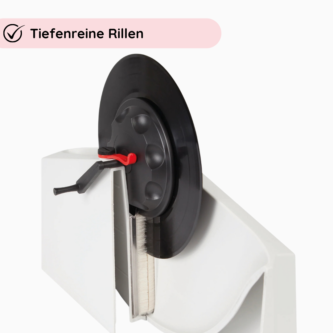 Ziegenhaarbürsten für gründliche Schallplattenreinigung im Knosti Waschgerät