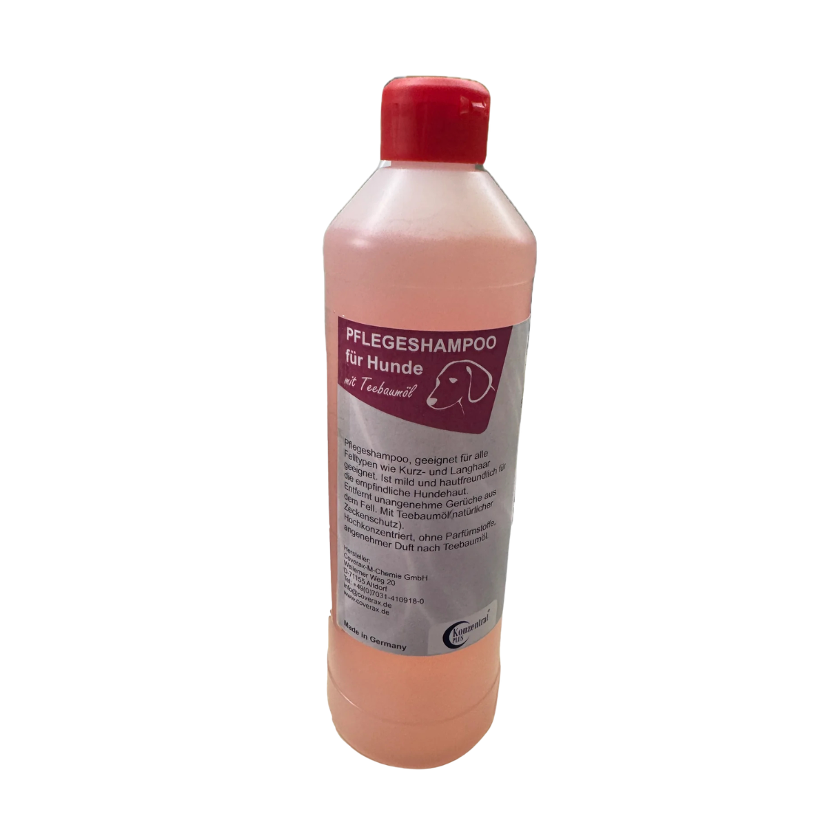 Pflegeshampoo Konzentrat für Hunde - mit Teebaumöl, 500ml Flasche